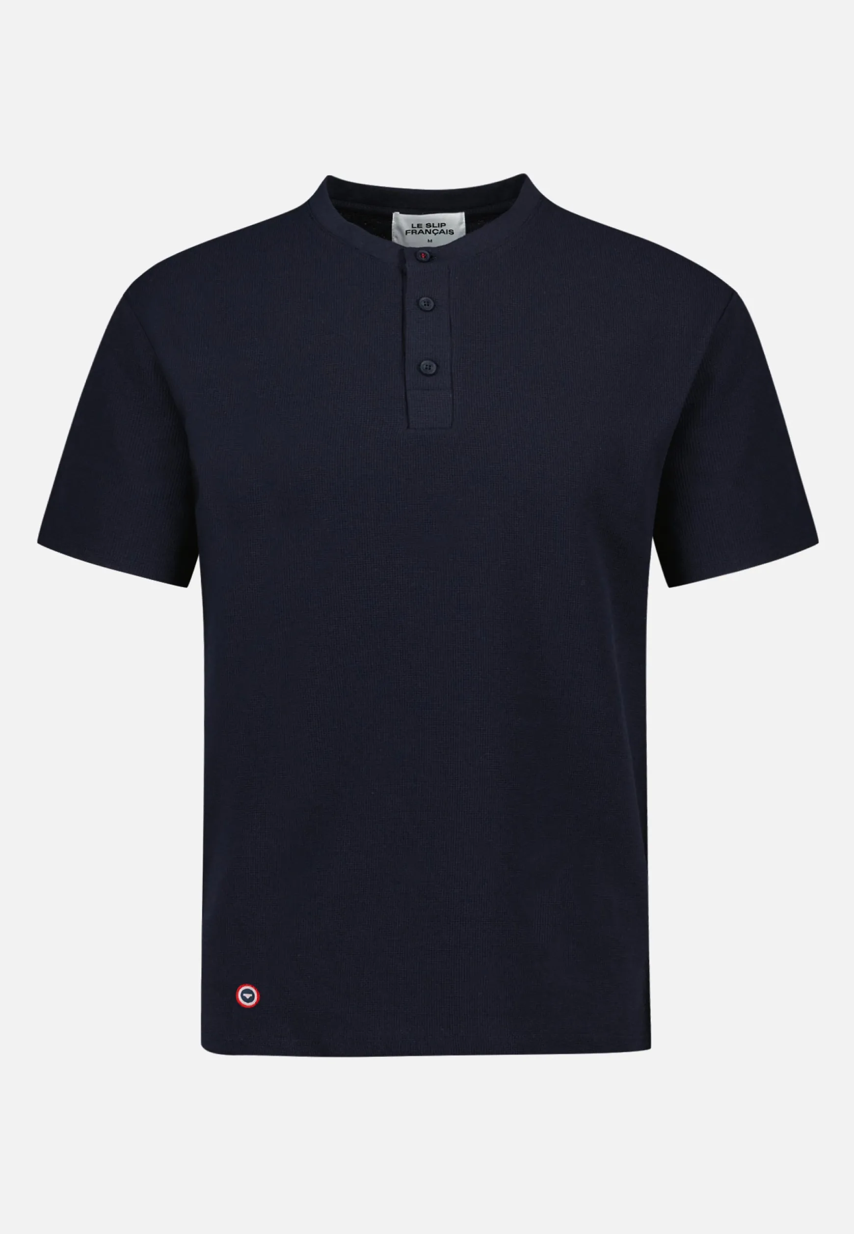 Le slip français T-shirt de pyjama en coton gaufré-Marc-André Marine<Homme Hauts De Pyjamas | Hauts De Pyjamas