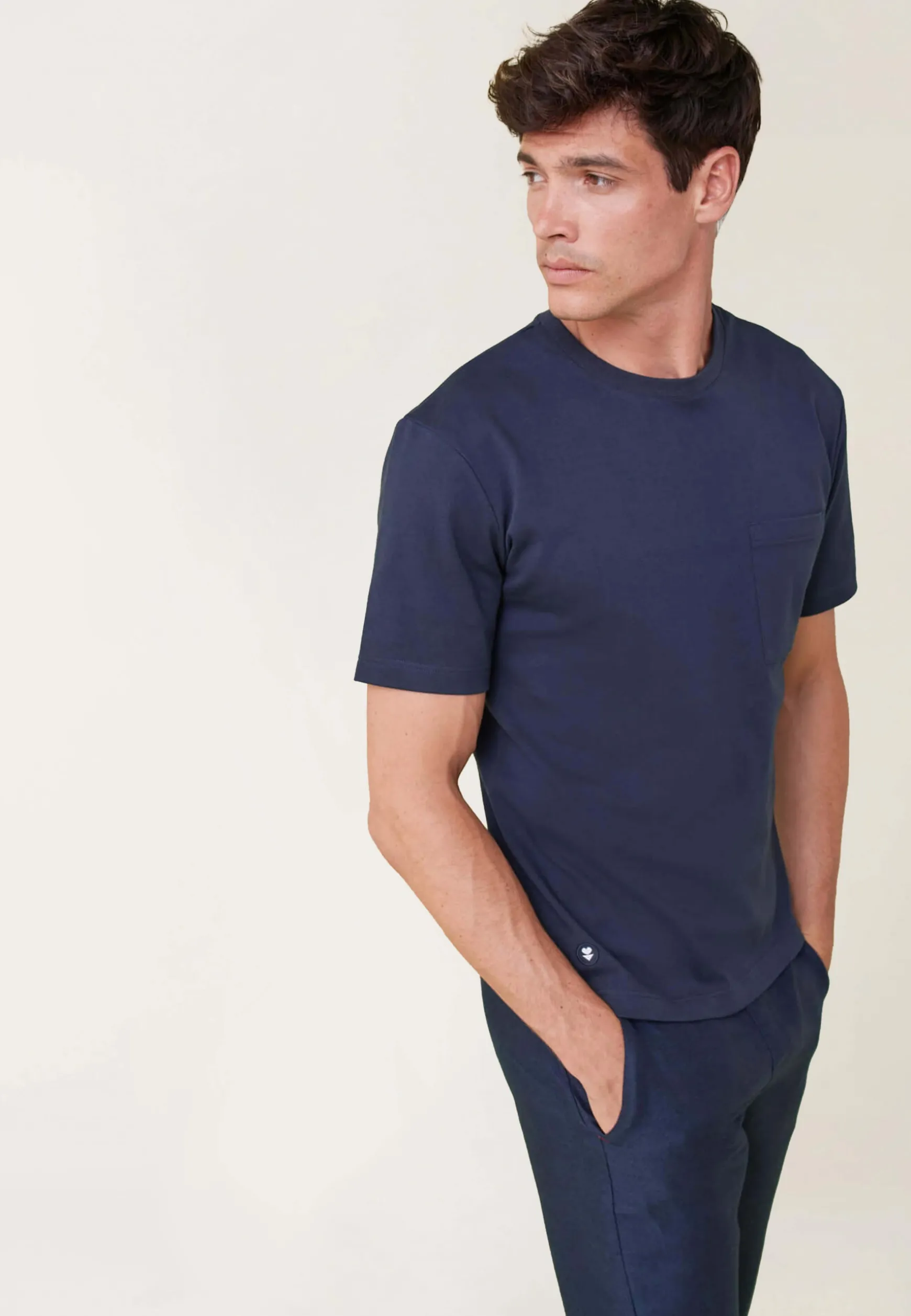 Le slip français T-shirt en coton-Sasha Marine<Homme Hauts