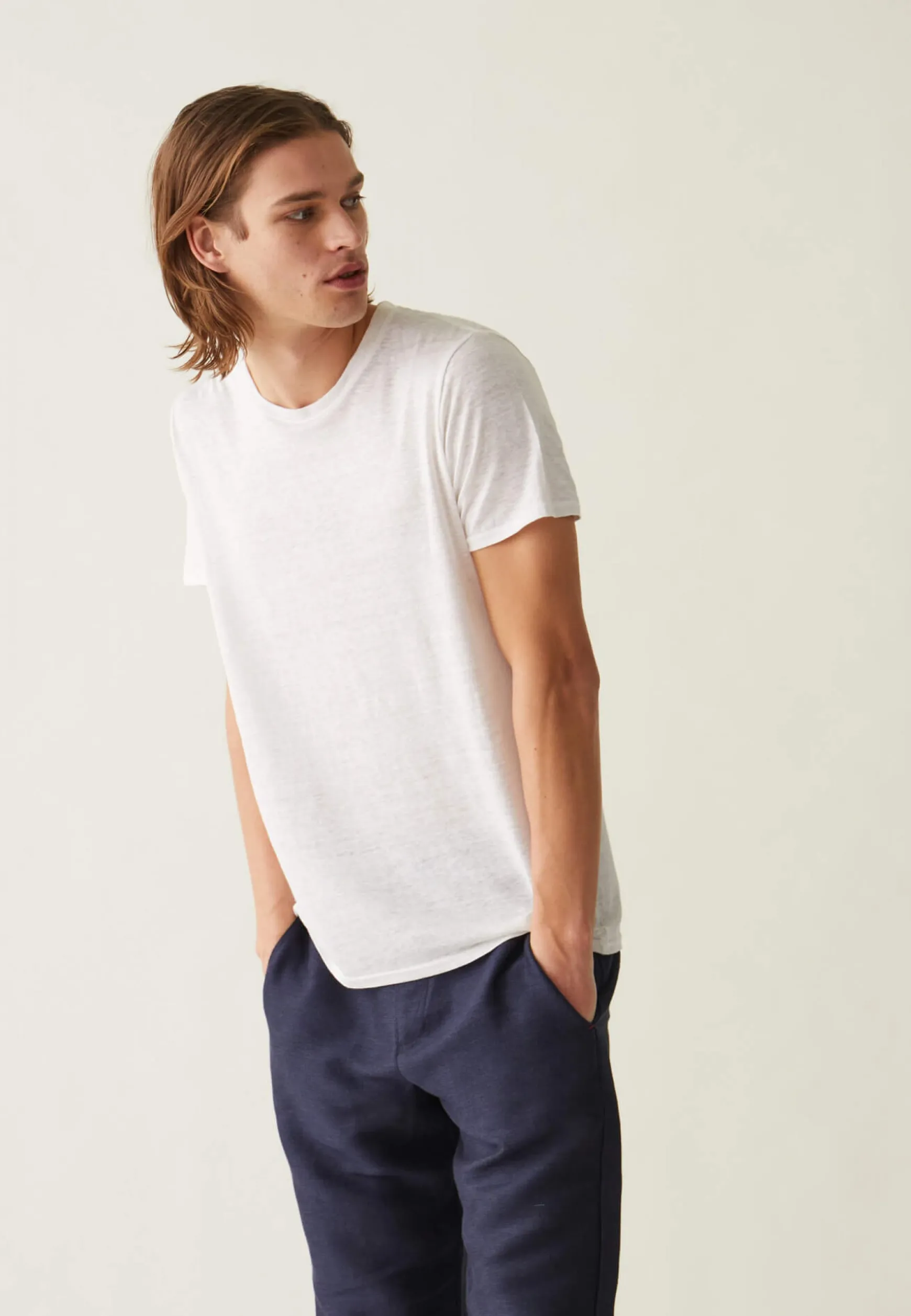 Le slip français T-shirt en lin-Camille Ecru<Homme Hauts