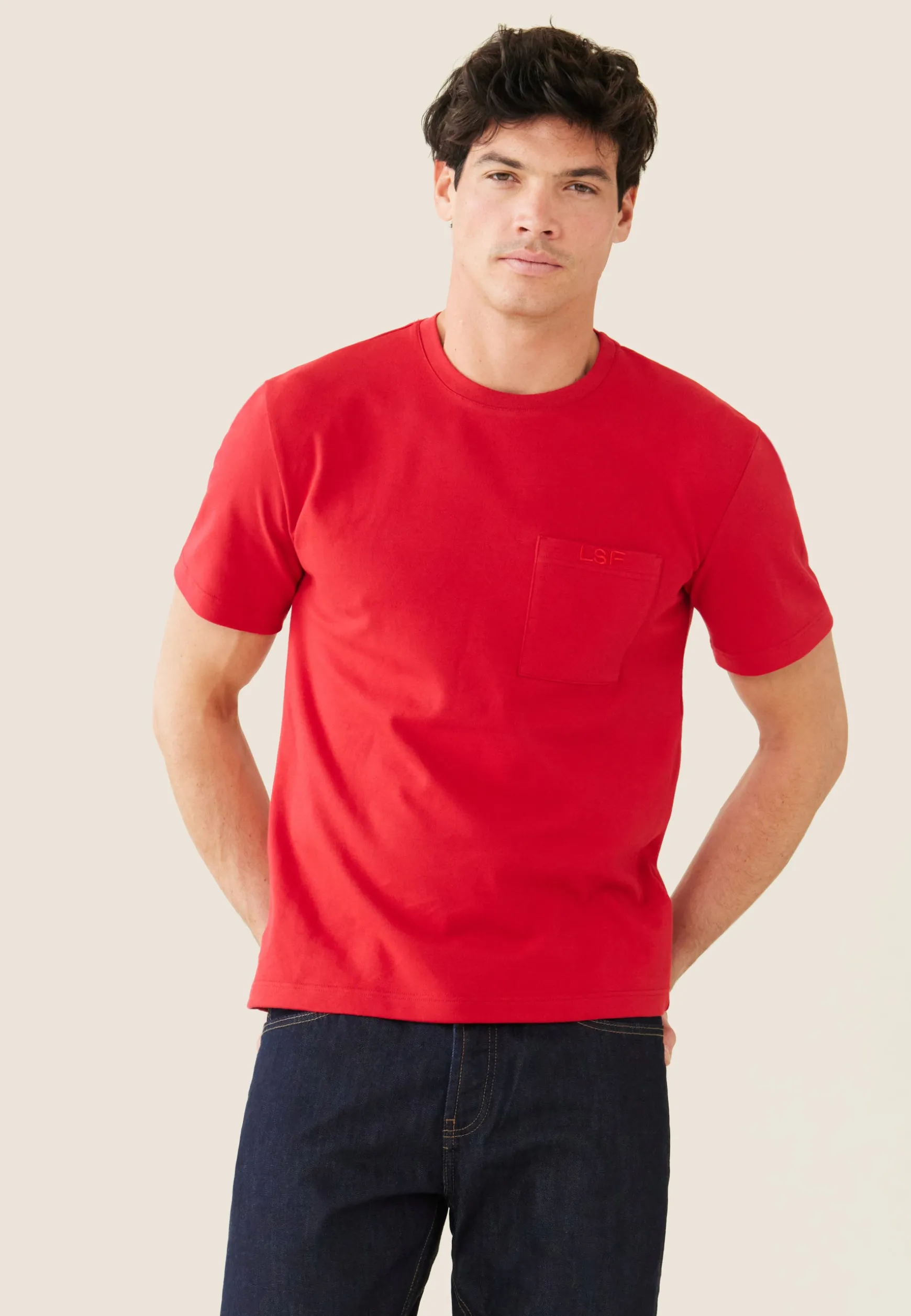 Le slip français T-shirt Homme en coton-Sasha Cerise<Homme Hauts